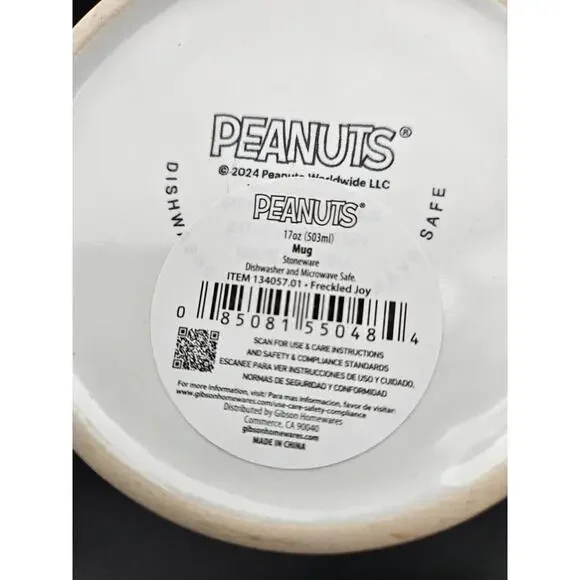 NWT Peanuts Snoopy Stoneware Mug Sky Blue & White 17 Oz - Picture 8 of 8